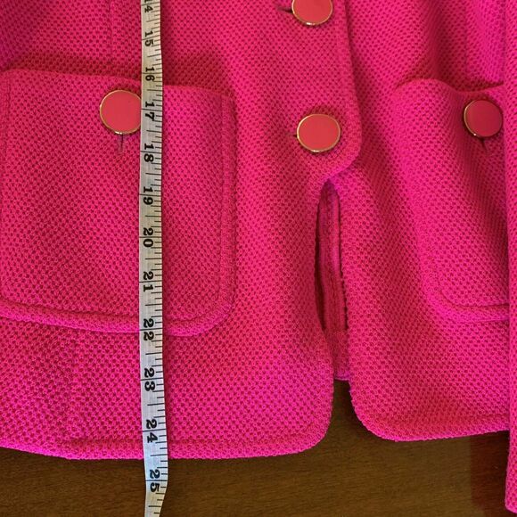 VTG Style St John Black Label Santana 2pc hot pink suit jacket 10 & skirt 6 - Picture 11 of 12